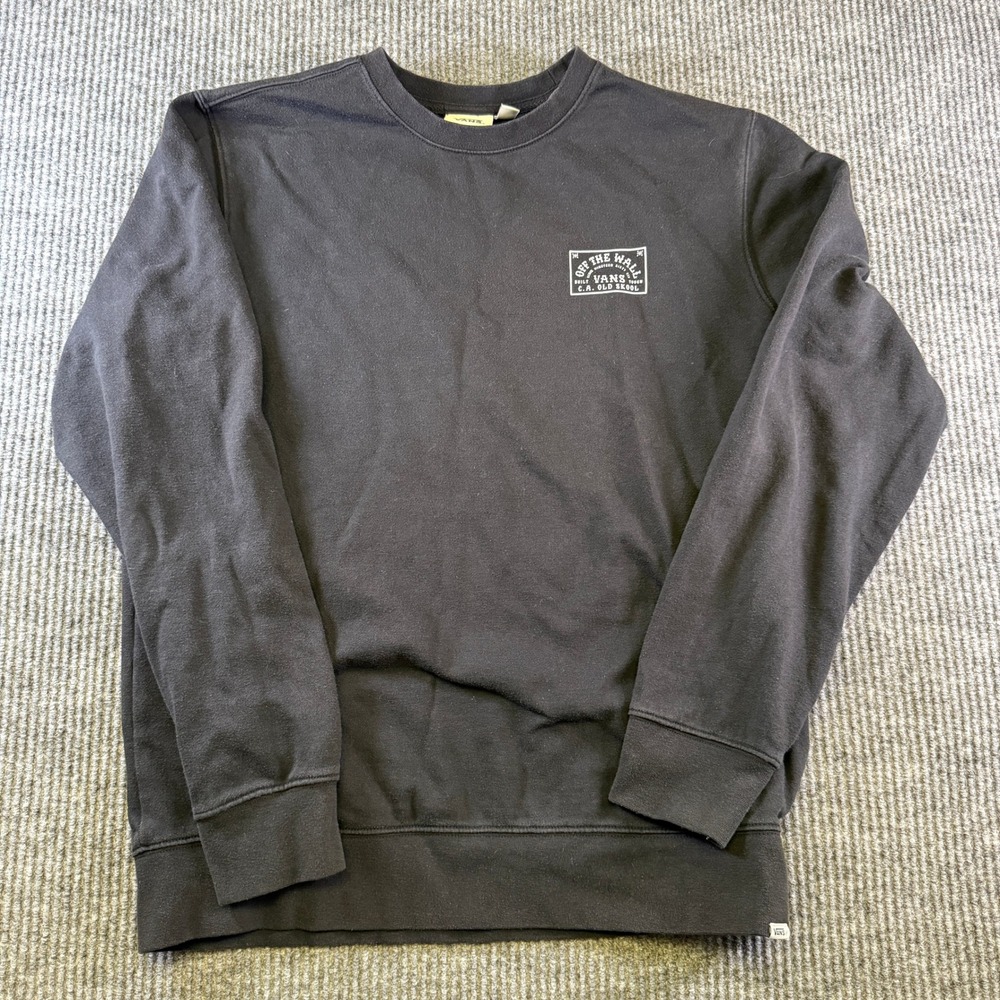 Vans Sweatshirt Size Medium Black Cotton Blend Off The Wall C.A. Old Skool Logo